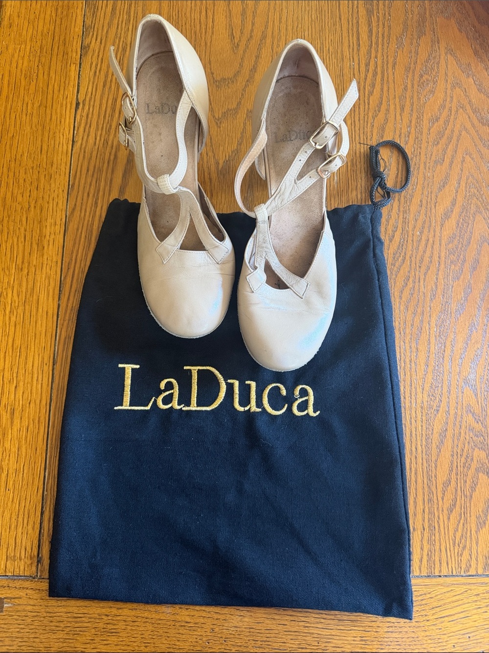 Women's Cream T-Strap LaDuca Character Dance Shoes